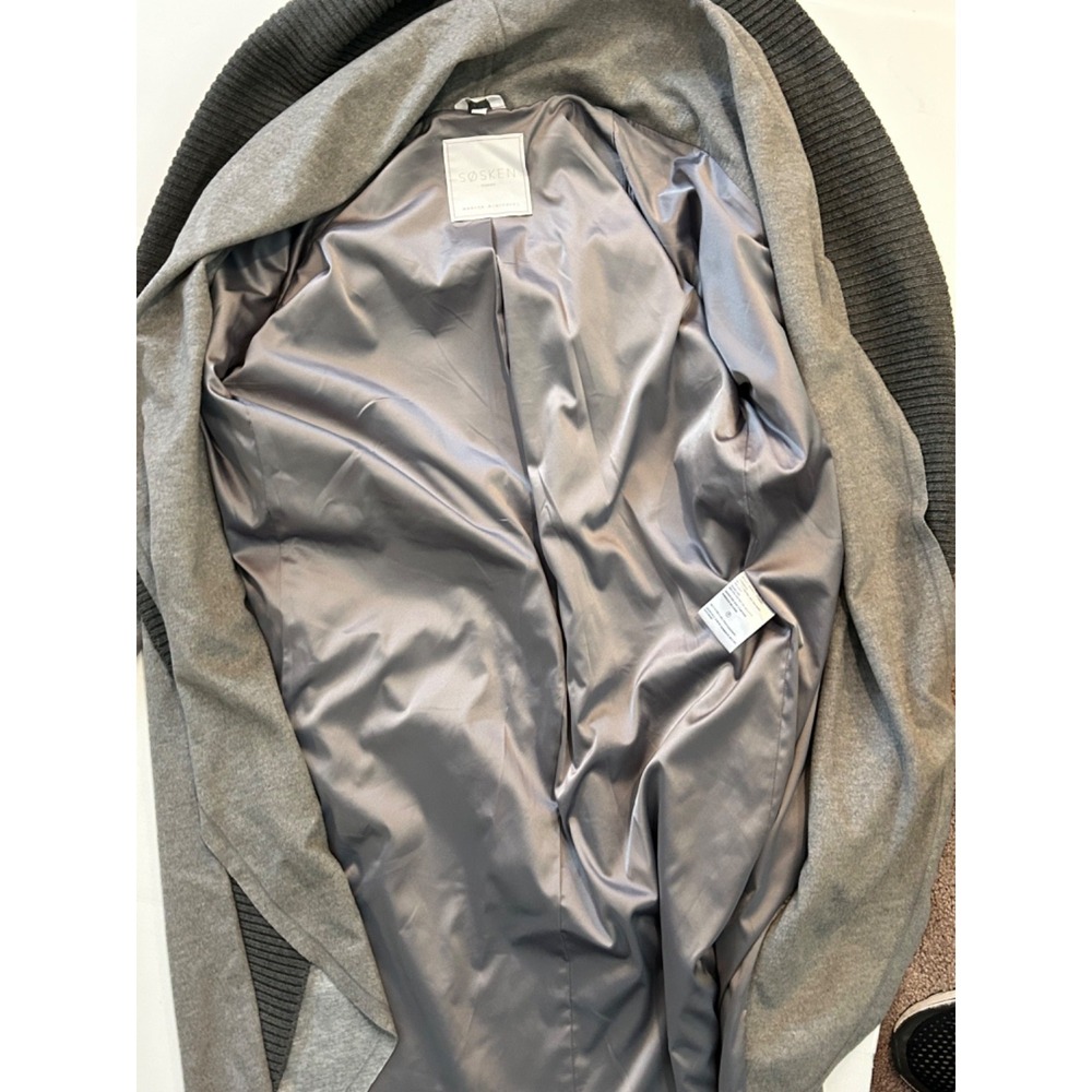 SOSKEN Brandy Waterfall Woll Blend Coat in Gray Sz M - Picture 14 of 15